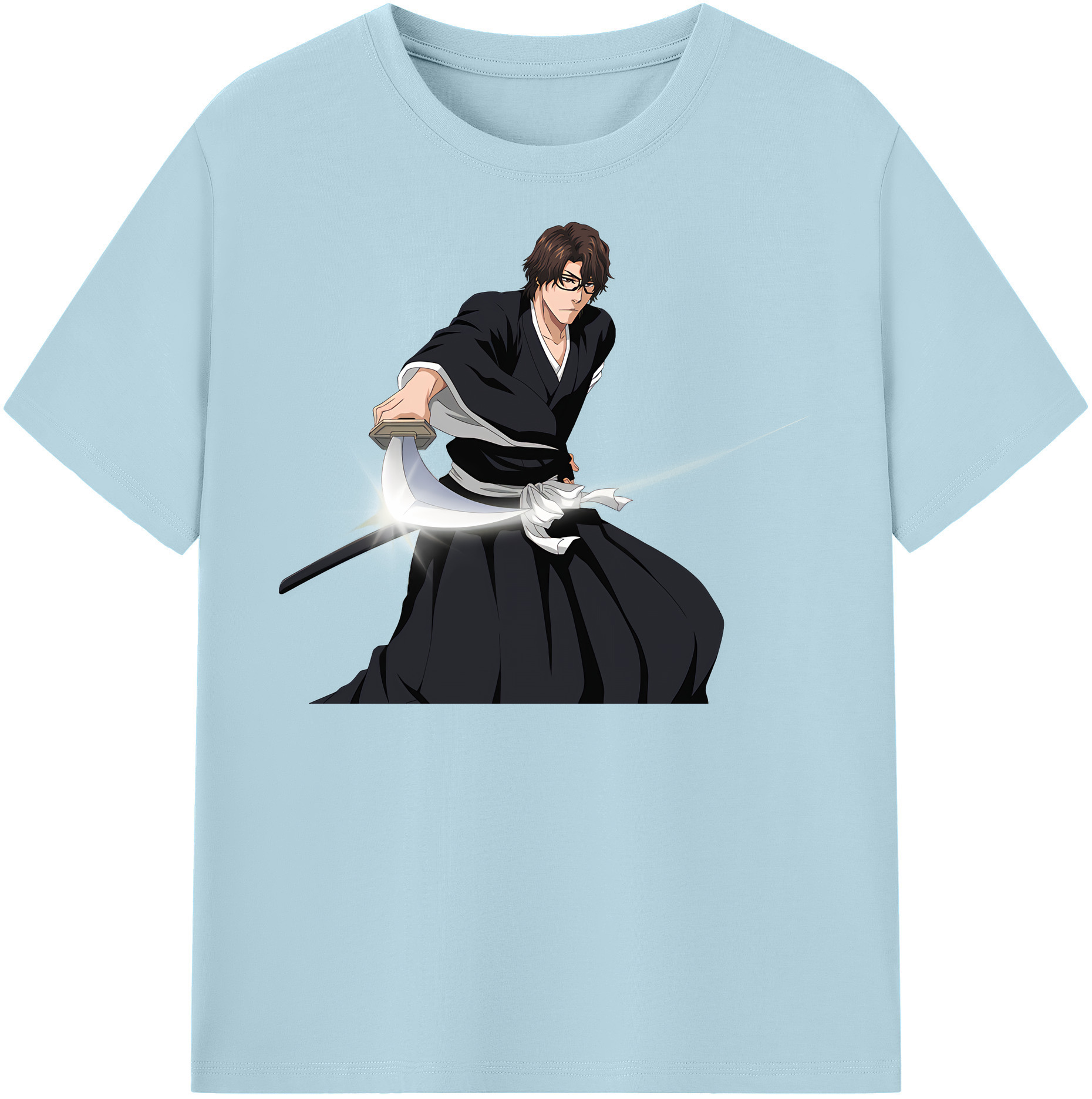 （画像用） ブリーチ 藍染 惣右介（あいぜん そうすけ） BLEACH Aizen Sousuke 綿100％半袖Tシャツ（フロントプリント）